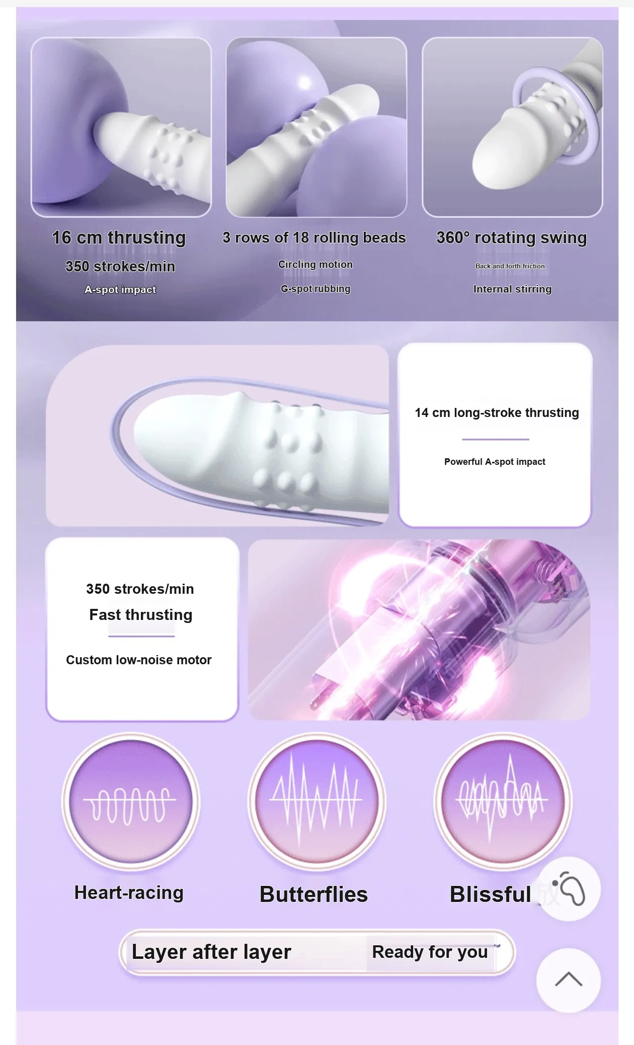3-in-1 Suction Thrusting Rabbit Vibrator VIP08 - adult toy for sale in the UAE