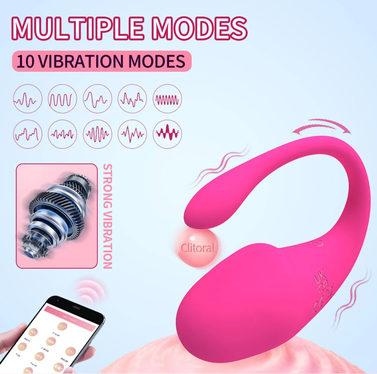 App Controlled Wearable Vibrator VIP10 - adult toy for sale in the UAE