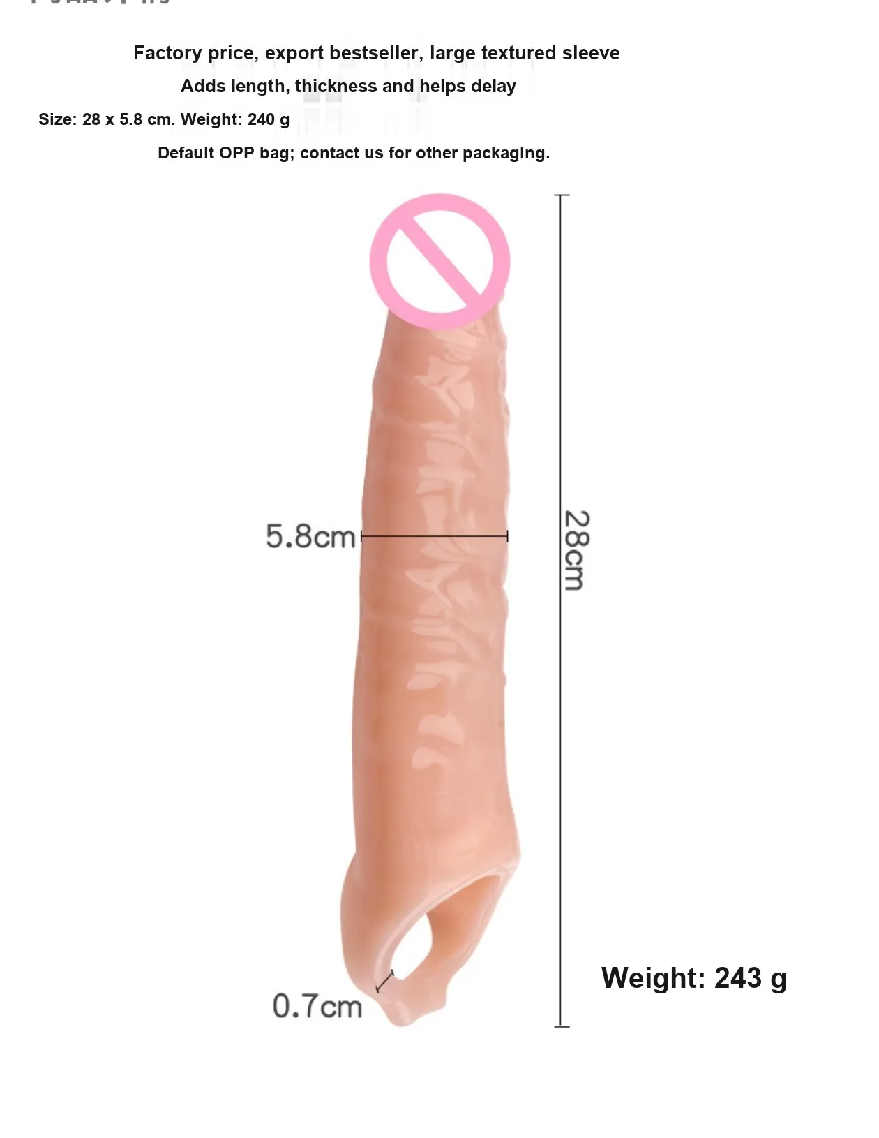 Clear Penis Sleeve Extender VIP25 - adult toy for sale in the UAE