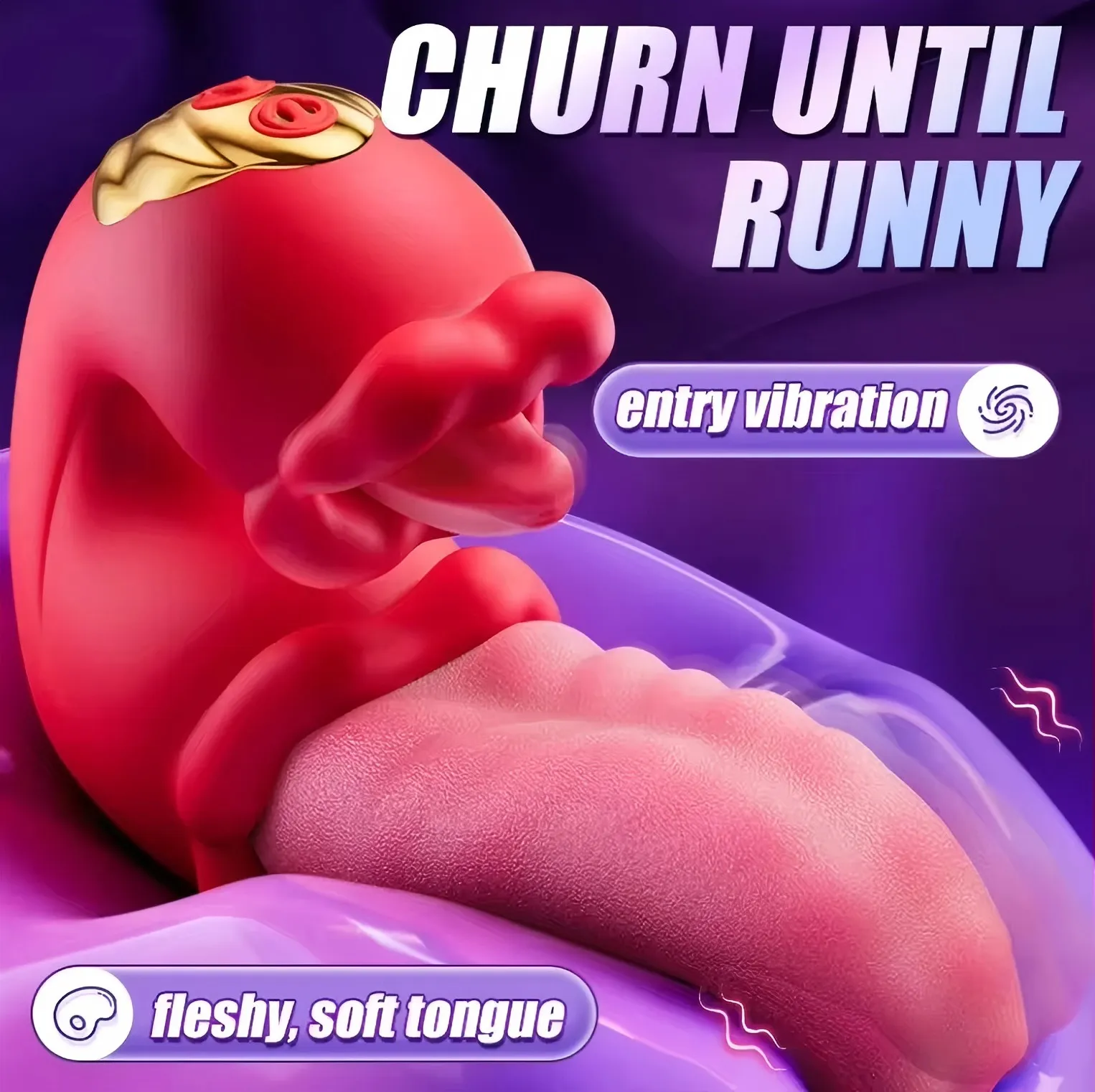 Double Tongue Licking Vibrator (027) - Female Sex Toys available in the UAE view 8