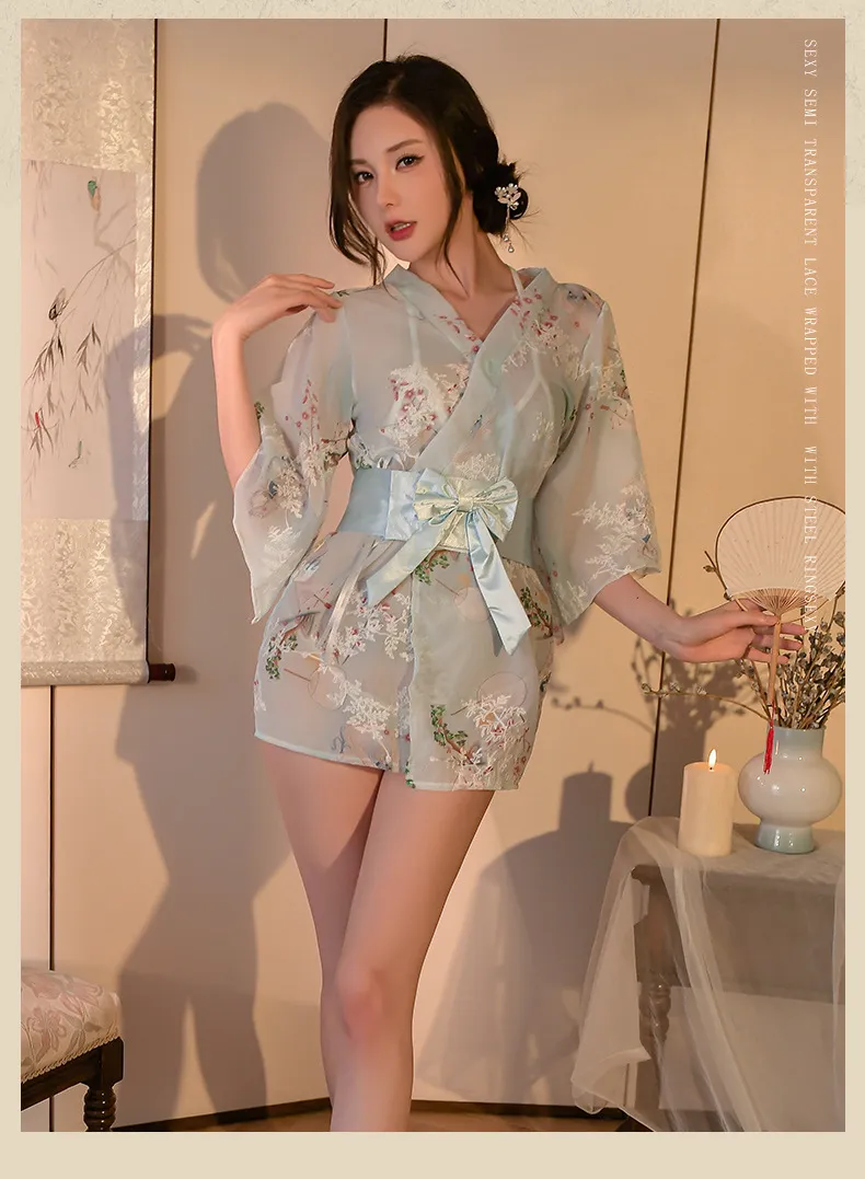 Japanese Kimono Lingerie Set (Blue) TY15/BL - adult toy for sale in the UAE