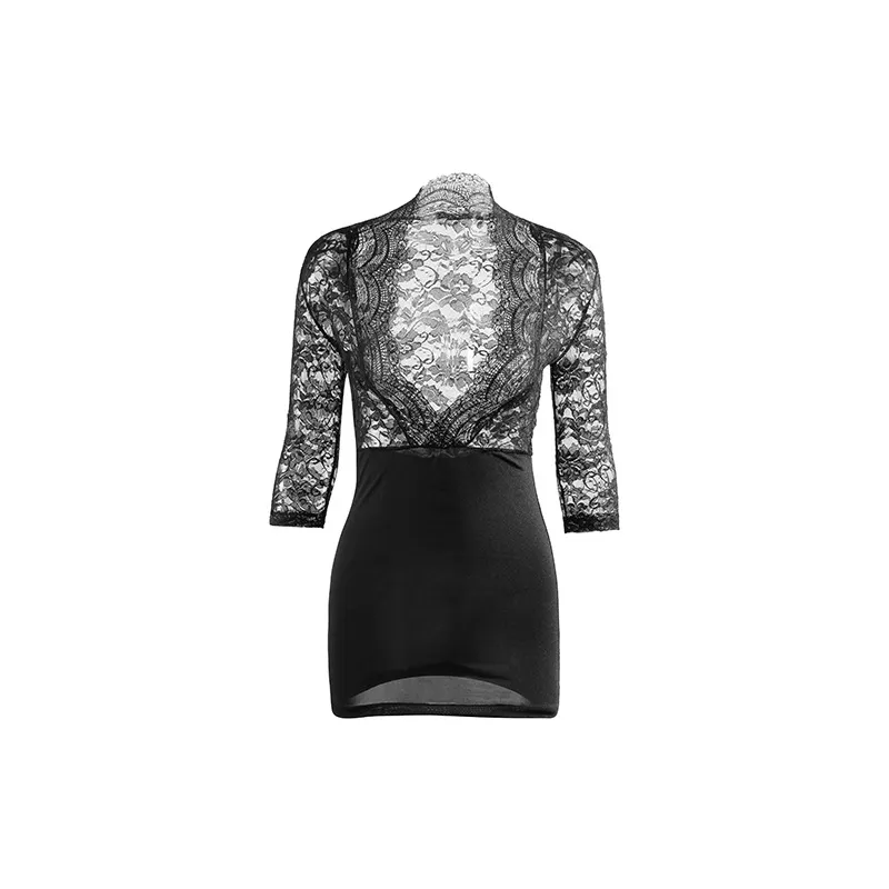 Lace Bodycon Dress (Black, Plain Stockings) TY11 - adult toy for sale in the UAE