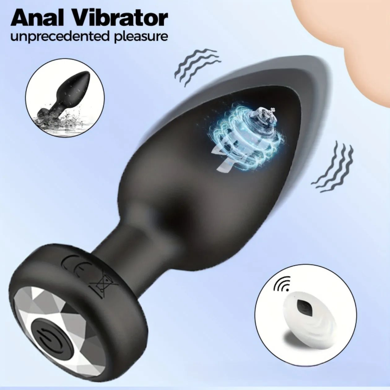 Remote Control Vibrating Anal Plug VIP13 - adult toy for sale in the UAE