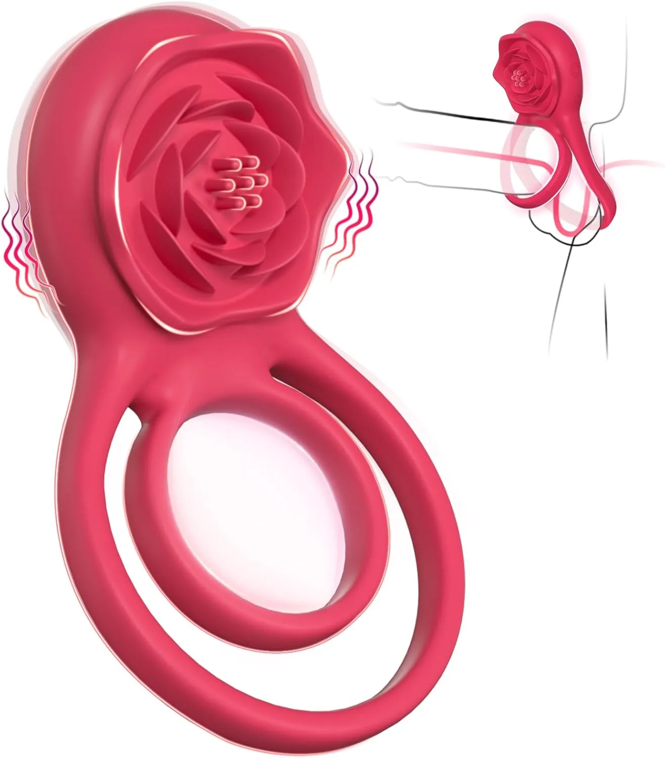 Rose Vibrating Cock Ring (YB73) - Male Sex Toys available in the UAE