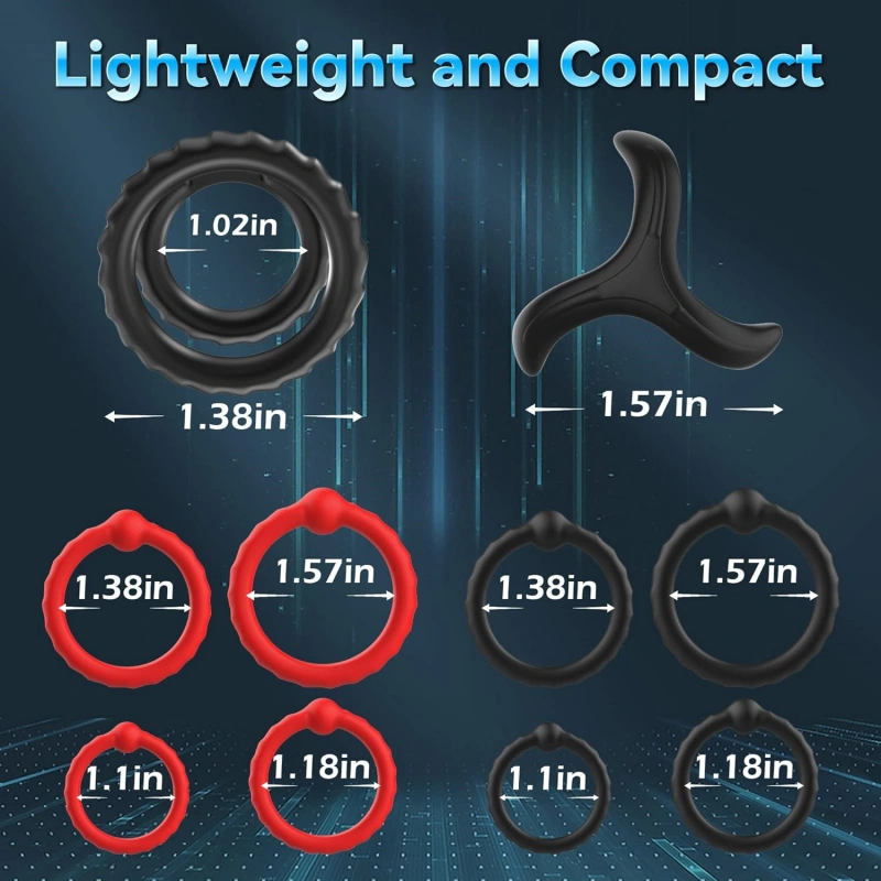 Silicone Cock Ring Set (YB76) - Male Sex Toys available in the UAE view 11