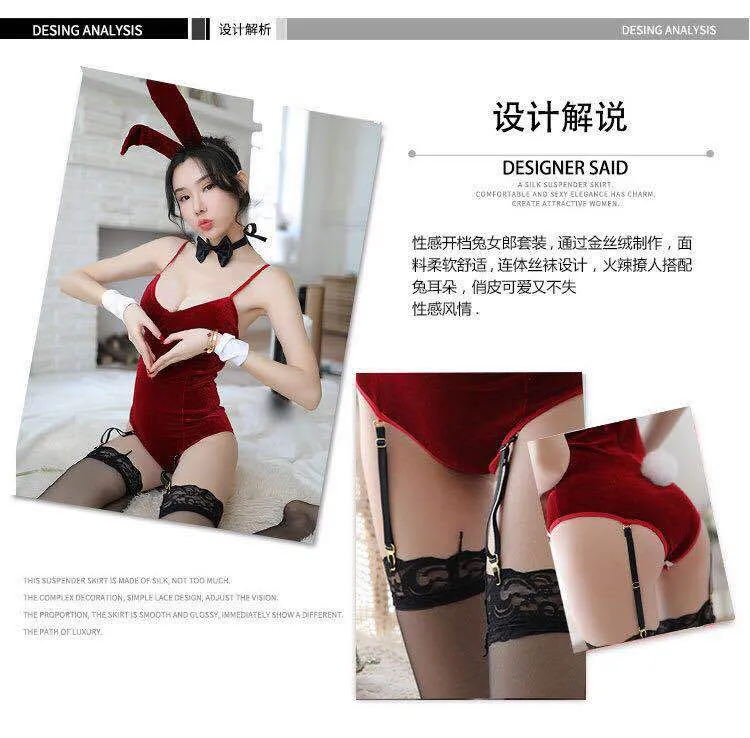 Velvet Bunny Girl Bodysuit (Red) TY04/R - adult toy for sale in the UAE
