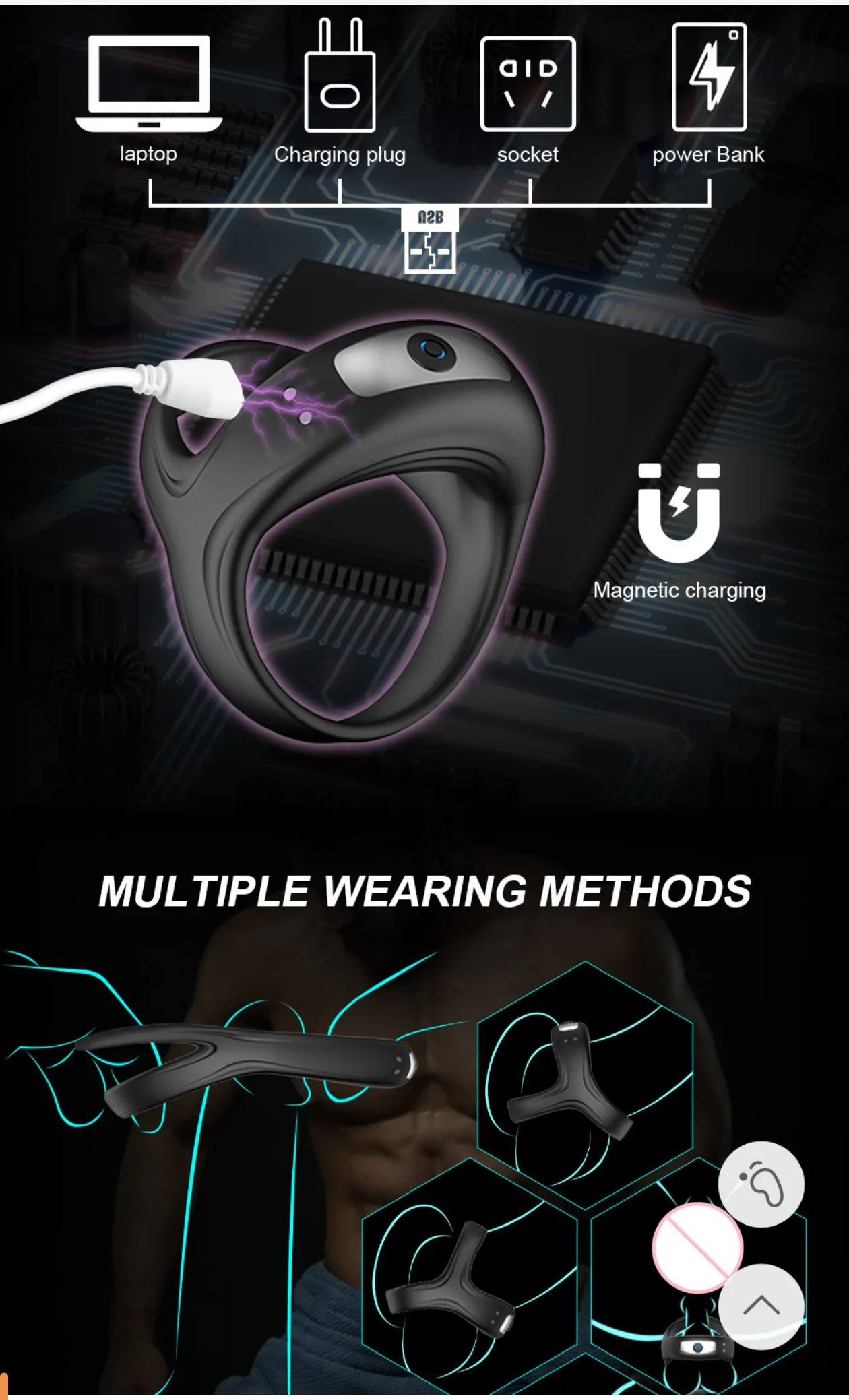 Vibrating Cock Ring VIP17 - adult toy for sale in the UAE